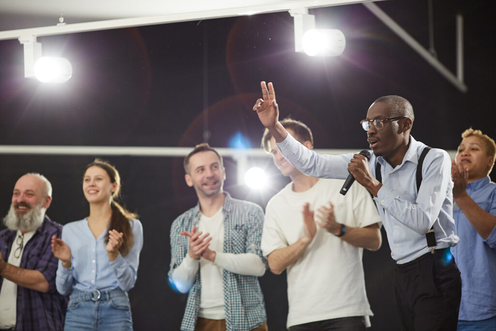 Employees participating in a mental health support group or mindfulness session