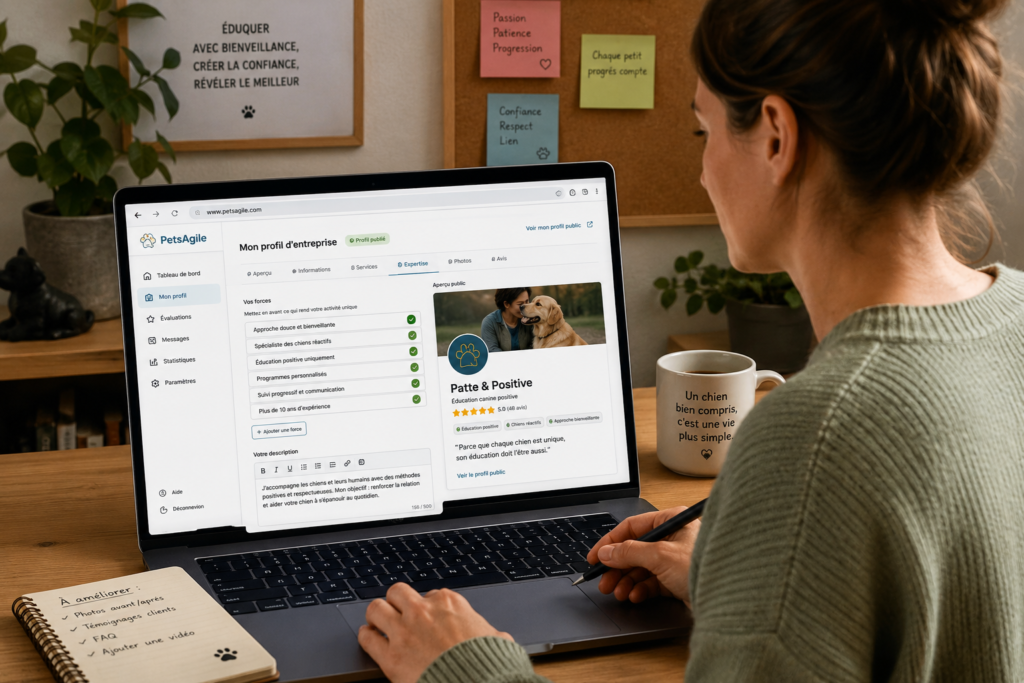 PetsAgile_Pet business owner showcasing unique services and expertise online