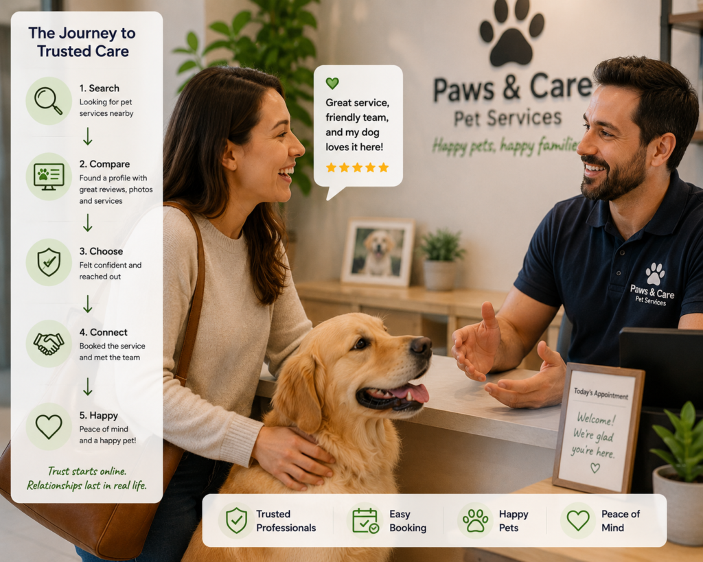 PetsAgile_Satisfied pet owner after finding a trusted pet service provider